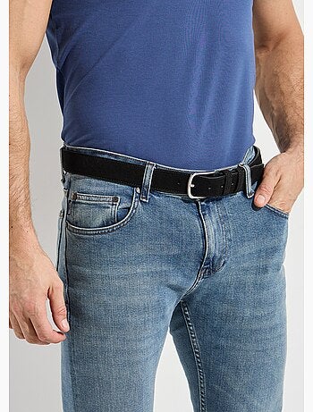 Cinturón de piel de ante y hebilla metalizada - AFIBEL