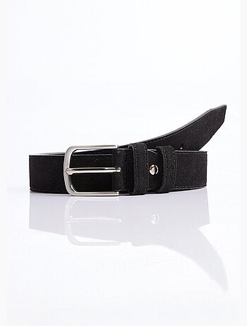 Cinturón de piel de ante y hebilla metalizada - AFIBEL