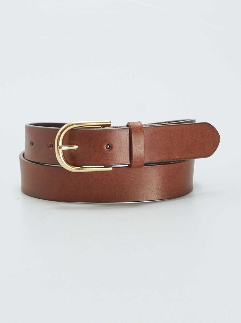 Cinturón de piel MARRON - Kiabi