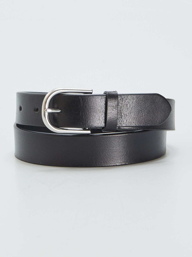 Cinturón de piel NEGRO - Kiabi