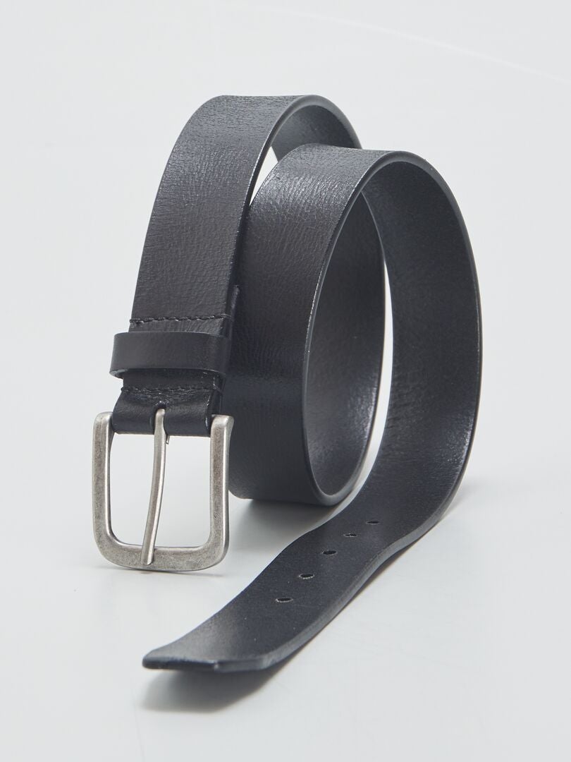 Cinturón de piel Negro - Kiabi