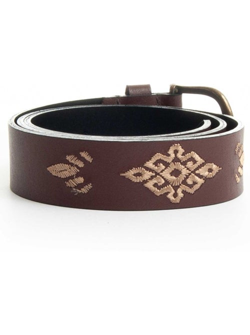 Cinturón De Piel Para Mujer.  Purapiel  Bordbelt - Kiabi