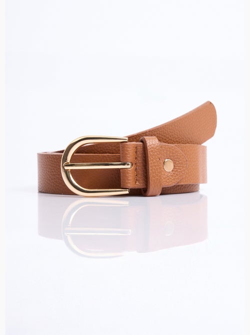 Cinturón de piel sintética con aspecto granulado - AFIBEL - Kiabi