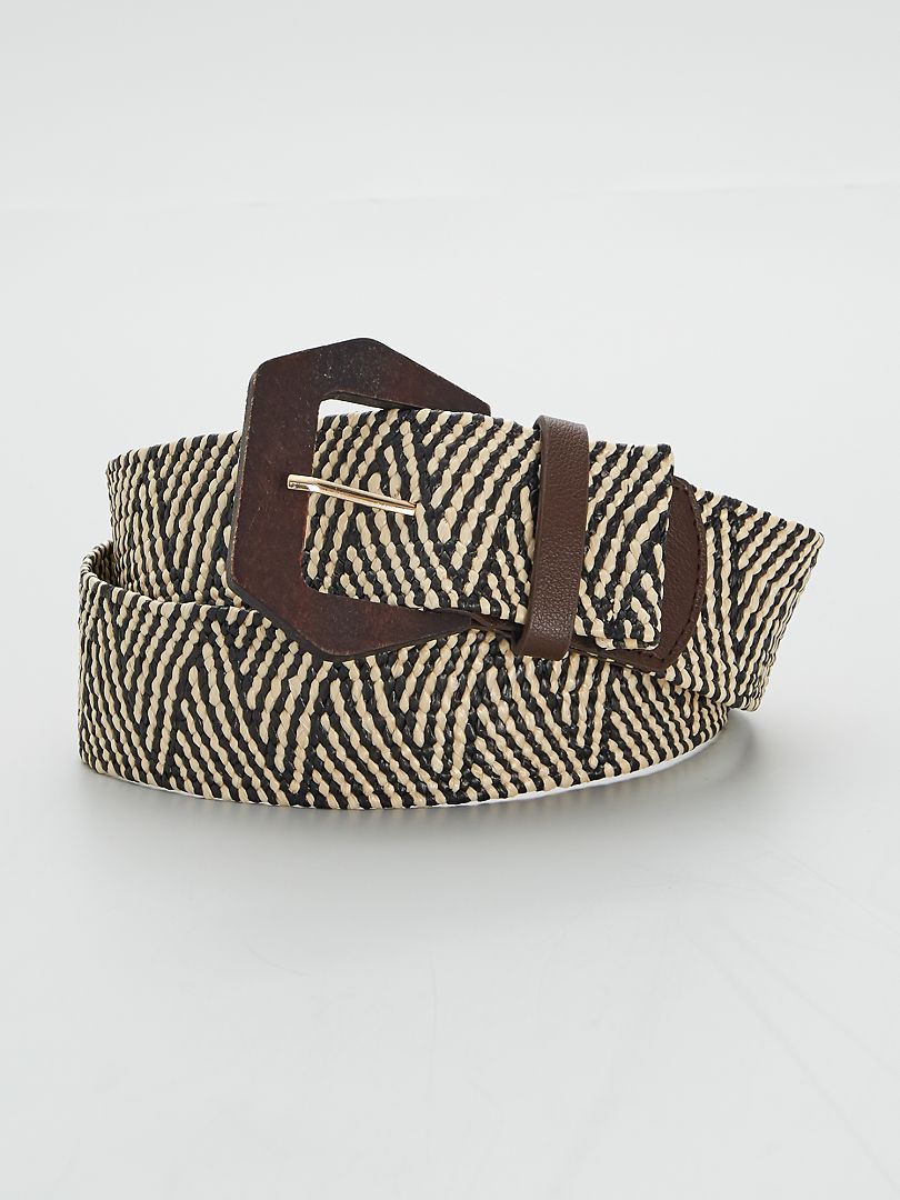 Cinturón de rafia trenzado marrón - Kiabi