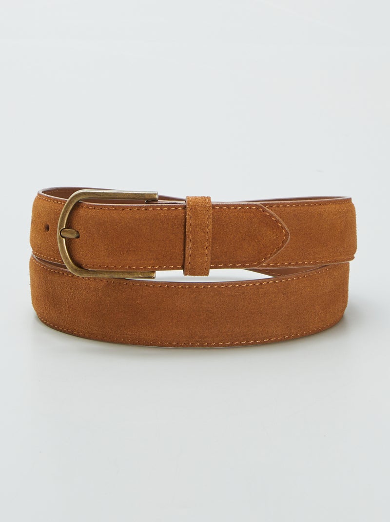 Cinturón de serraje MARRON - Kiabi