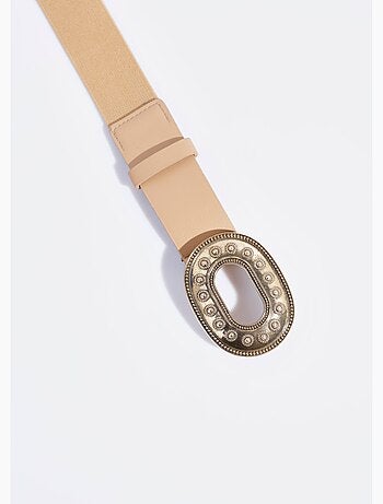 Cinturón elástico ancho con hebilla metálica. - AFIBEL