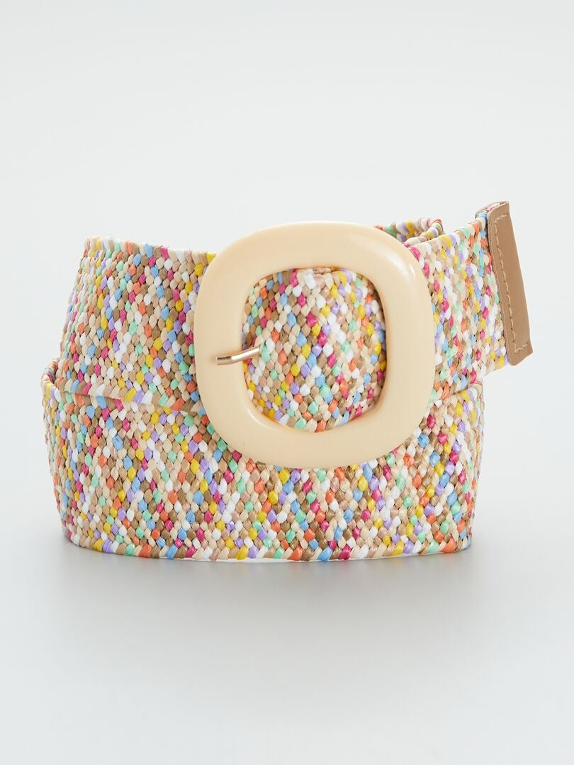 Cinturón elástico de rafia multicolor - Kiabi