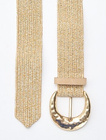 Cinturón elástico flexible con aspecto de paja