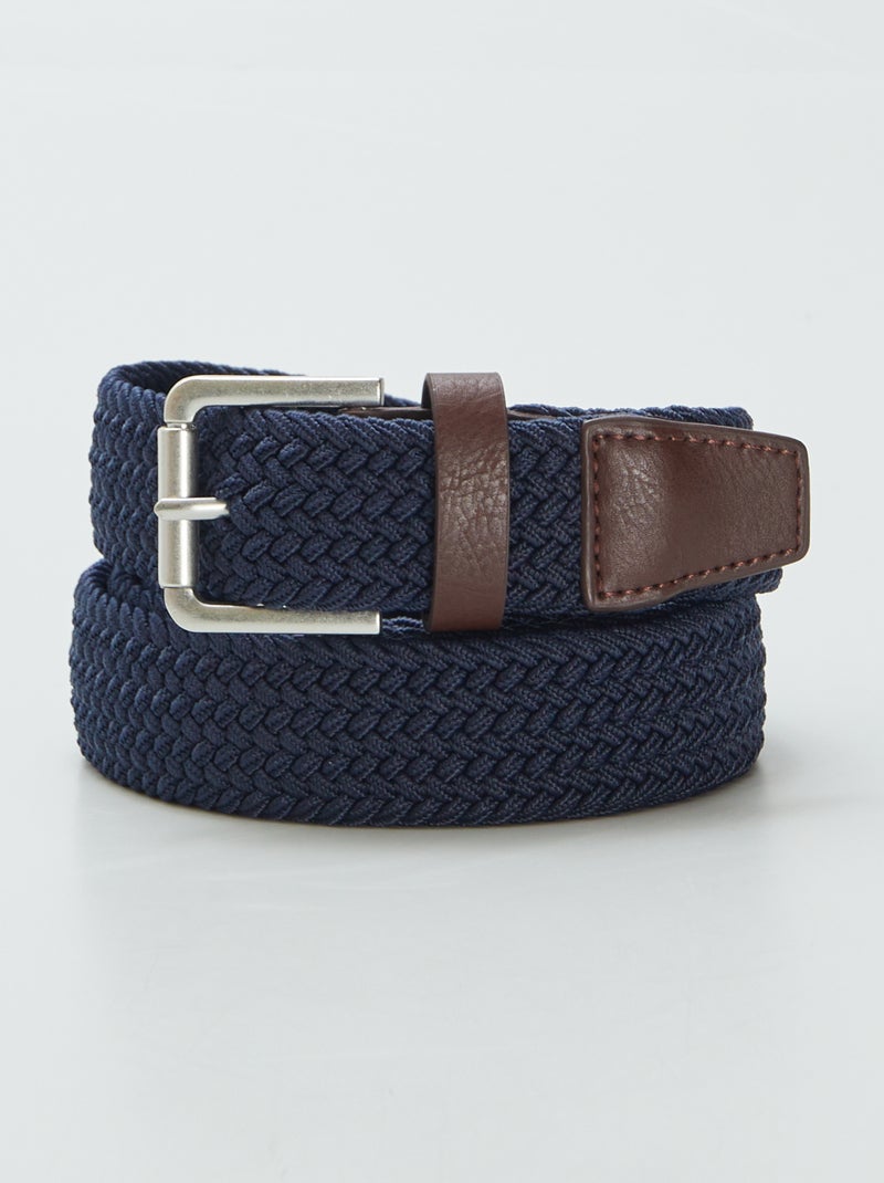 Cinturón en dos materiales AZUL - Kiabi