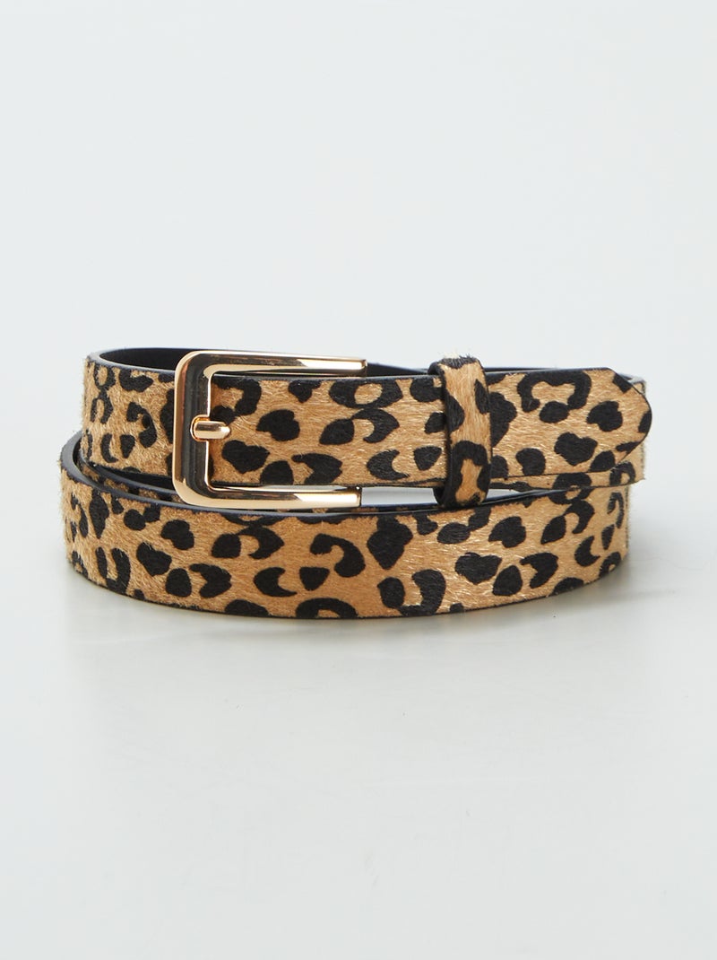 Cinturón estampado de leopardo MARRON - Kiabi