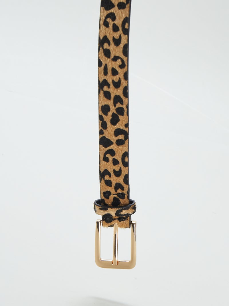 Cinturón estampado de leopardo MARRON - Kiabi