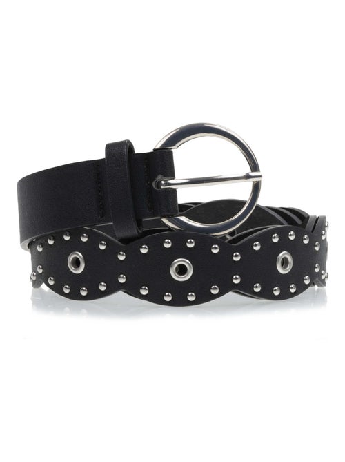 Cinturón estilo rock con diseño vintage y tachuelas plateadas mujer isotoner - Kiabi
