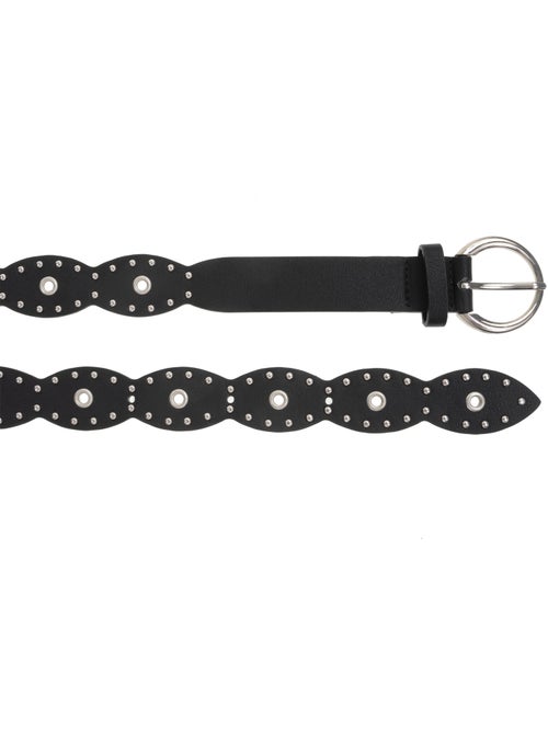 Cinturón estilo rock con diseño vintage y tachuelas plateadas mujer isotoner - Kiabi