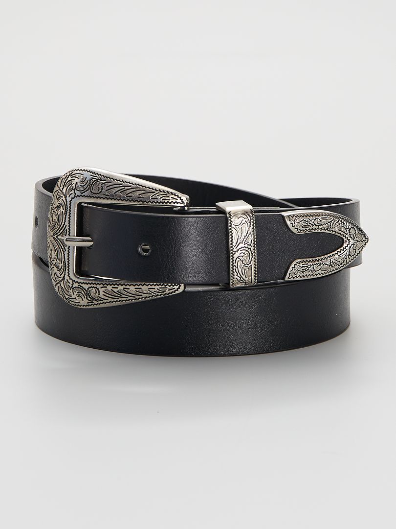 Cinturón estilo western negro - Kiabi