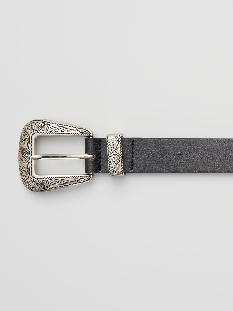 Cinturón estilo western negro - Kiabi