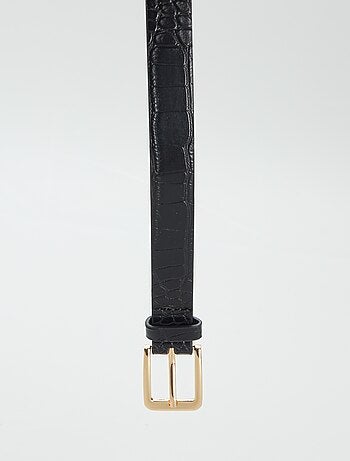 Cinturón fino con estampado de leopardo