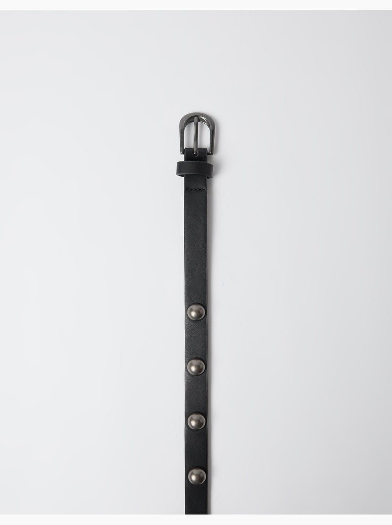 Cinturón fino con pernos, mo fashion Negro - Kiabi
