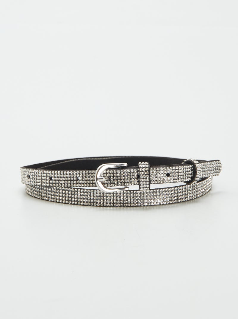 Cinturón fino con strass NEGRO - Kiabi