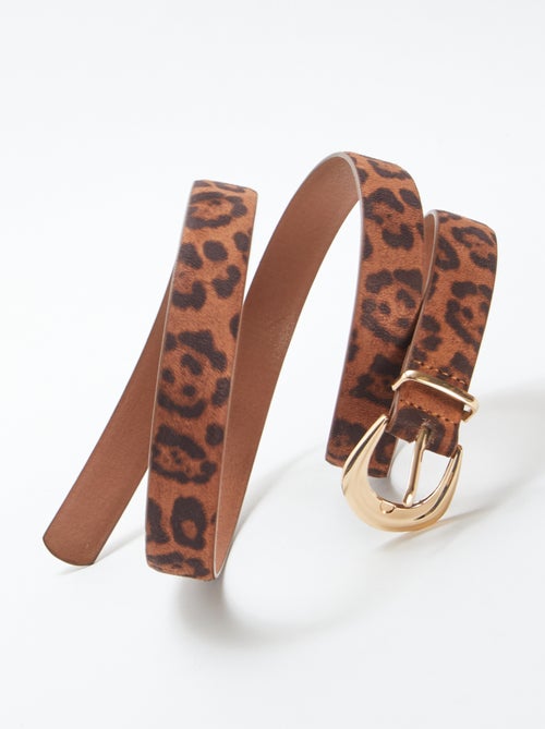 Cinturón fino de leopardo de antelina - Kiabi