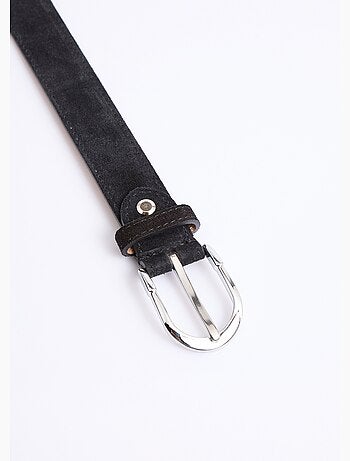 Cinturón fino de piel de ante con hebilla redonda - AFIBEL