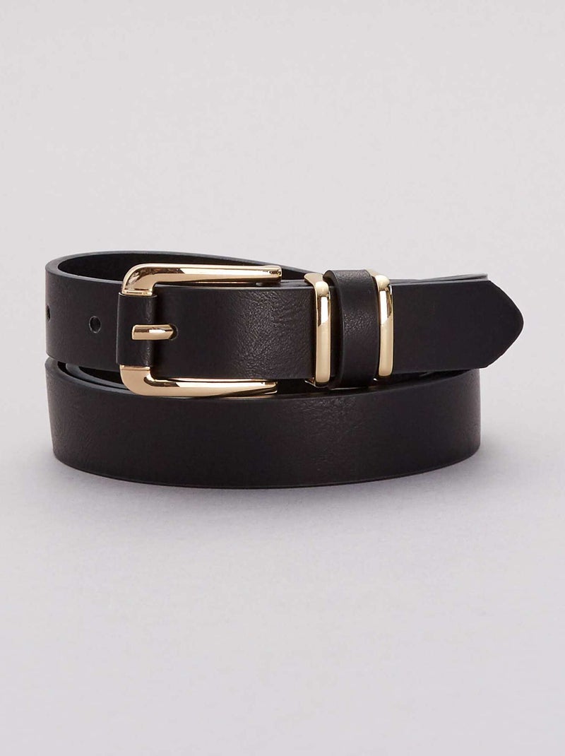 Cinturón fino de polipiel negro - Kiabi