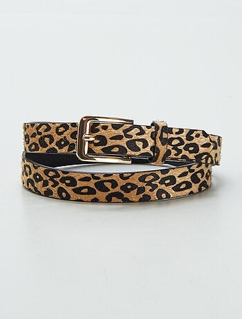 Cinturón fino estampado leopardo
