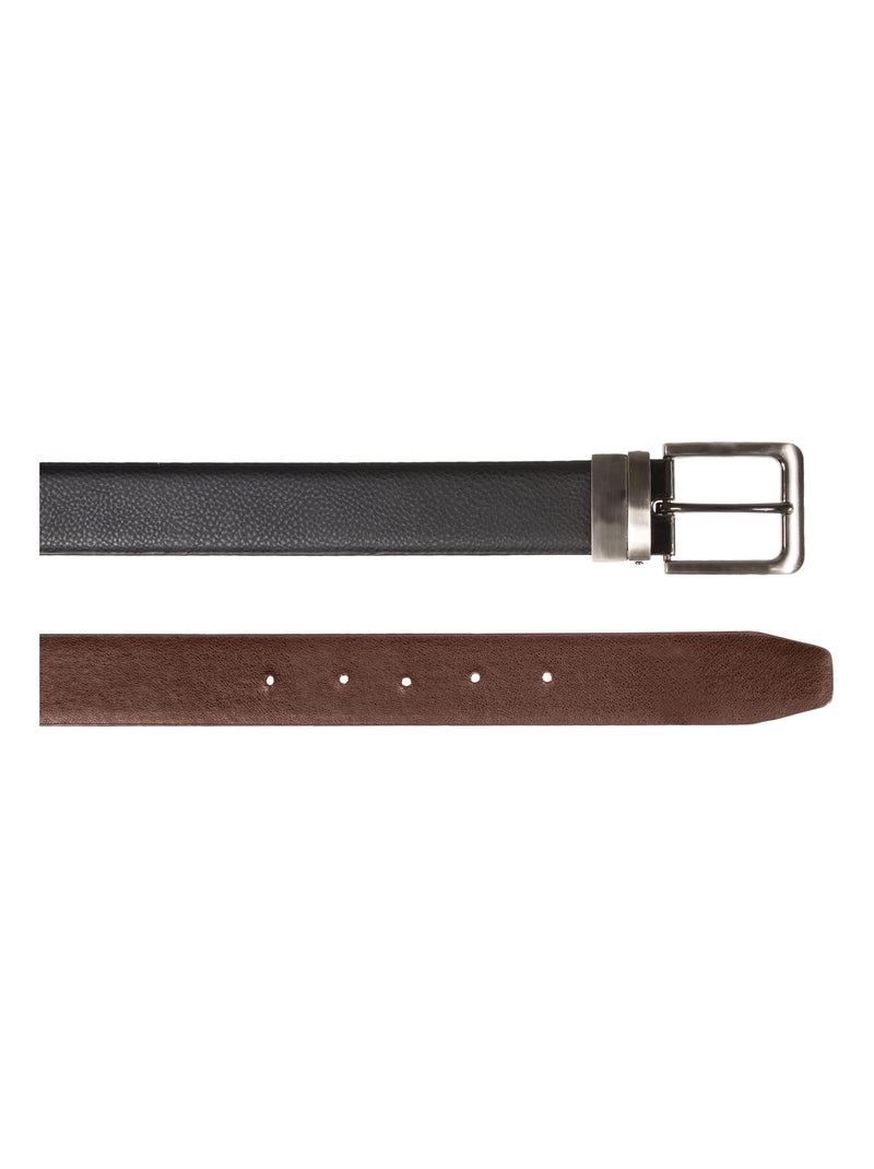 Cinturón granulado reversible hombre Isotoner Negro Marrón Negro - Kiabi