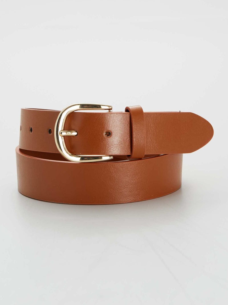 Cinturón liso básico camello - Kiabi