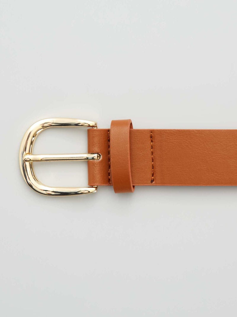 Cinturón liso básico camello - Kiabi