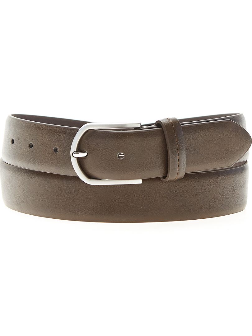 Cinturón liso de piel sintética marrón - Kiabi