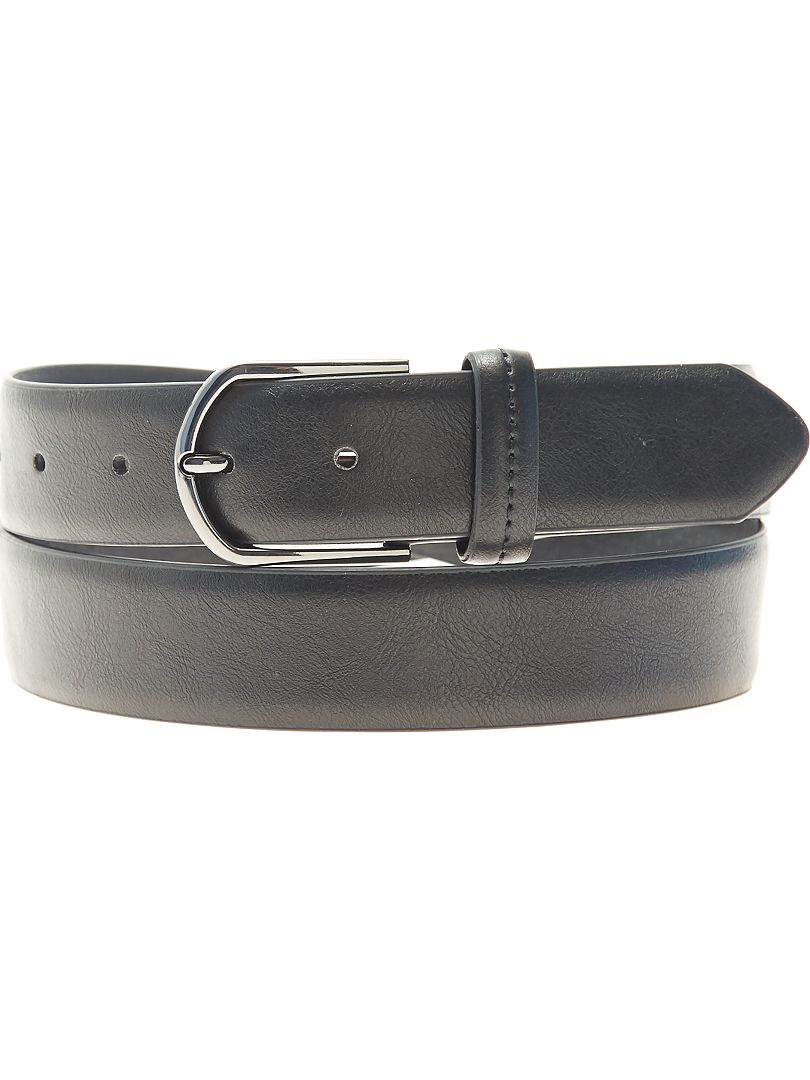Cinturón liso de piel sintética Negro - Kiabi