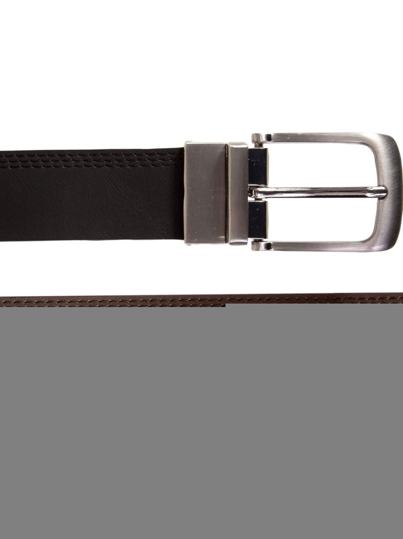 Cinturón Reversible hombre Isotoner Negro Marrón Negro - Kiabi