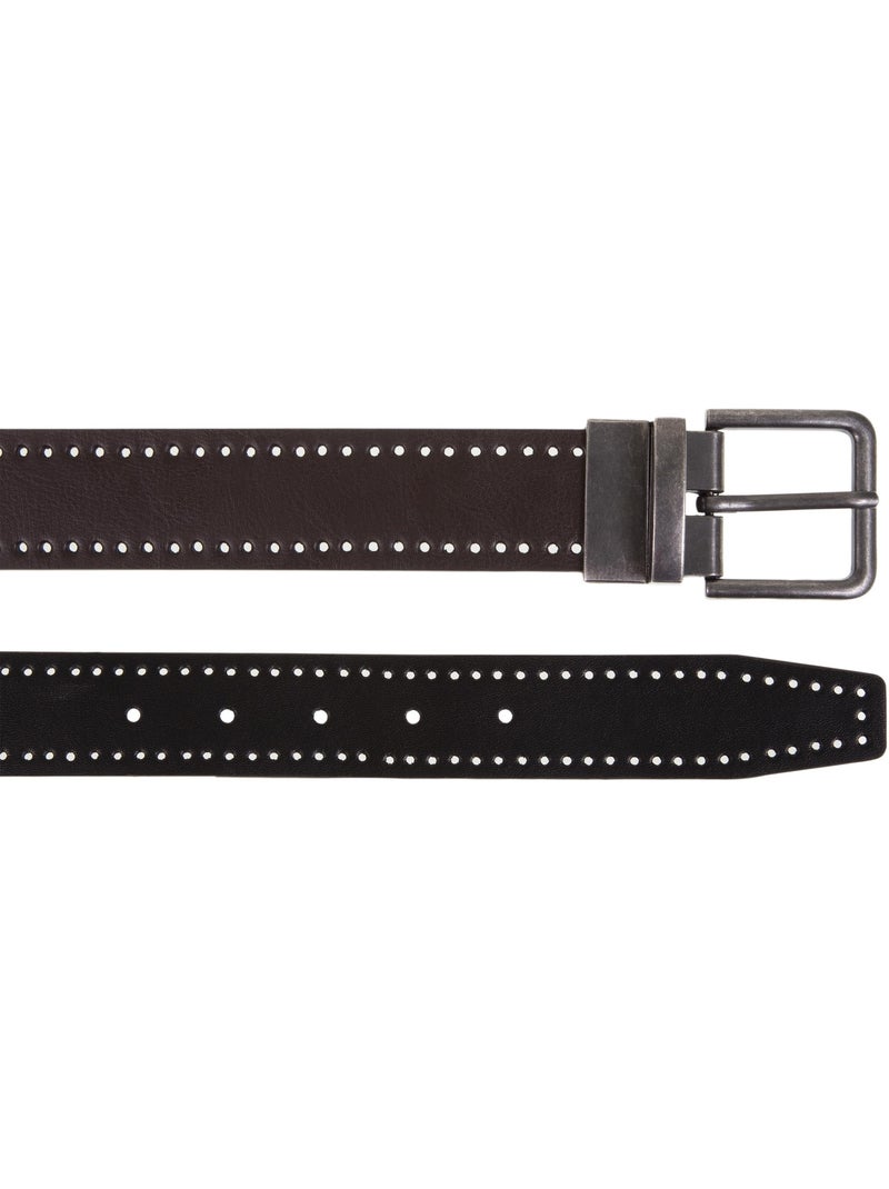 Cinturón reversible hombre Negro Marrón Negro - Kiabi