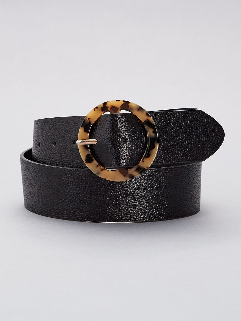 Cinturón sintético negro - Kiabi