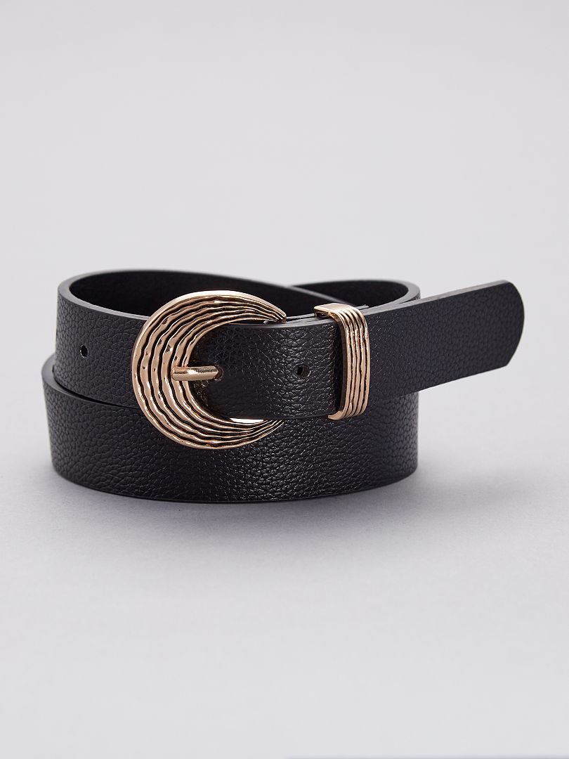 Cinturón sintético negro - Kiabi