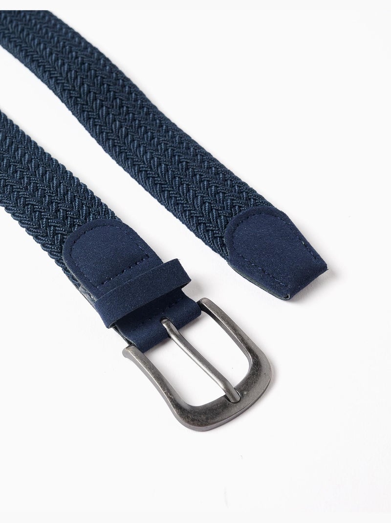 Cinturón trenzado con detalles de antelina Azul Azul - Kiabi
