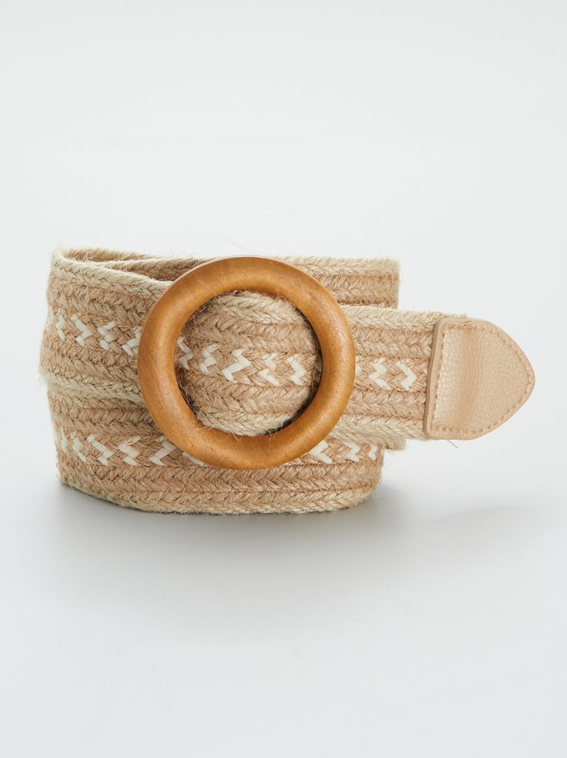 Cinturón trenzado de yute BEIGE - Kiabi