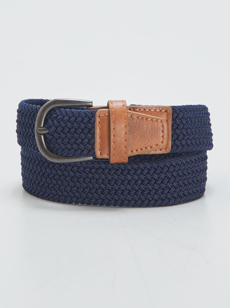 Cinturón trenzado elástico AZUL - Kiabi