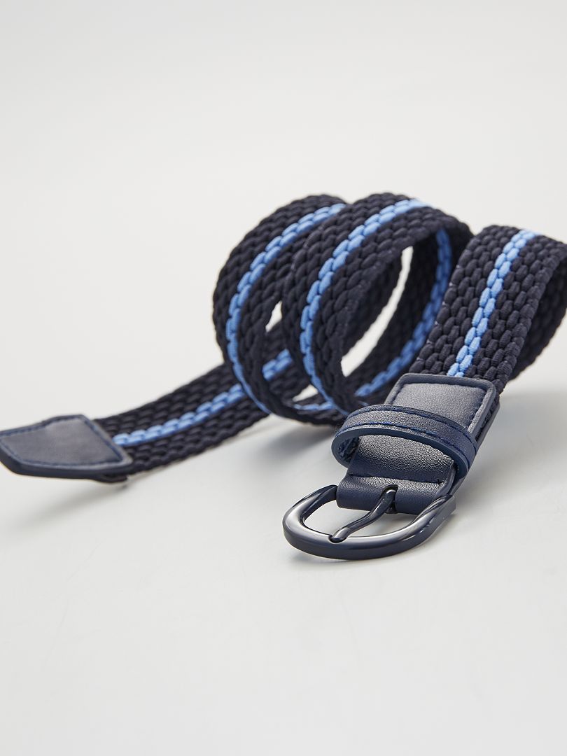 Cinturón trenzado elástico azul - Kiabi