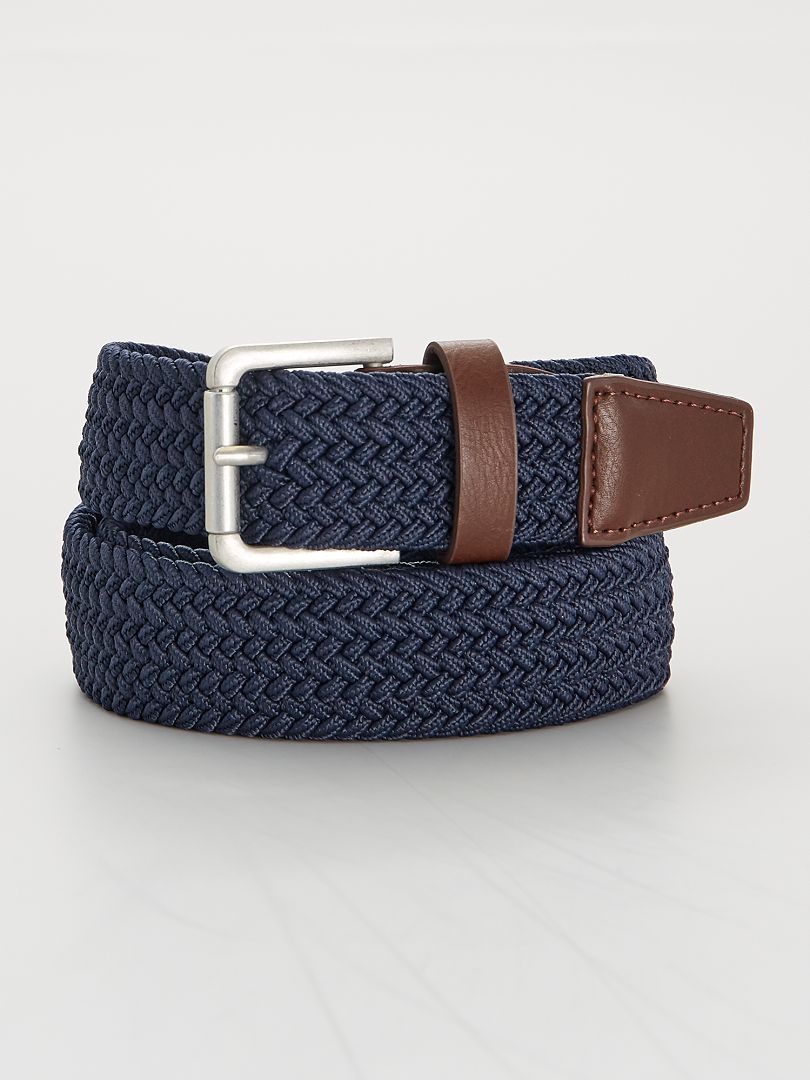 Cinturón trenzado elástico azul - Kiabi