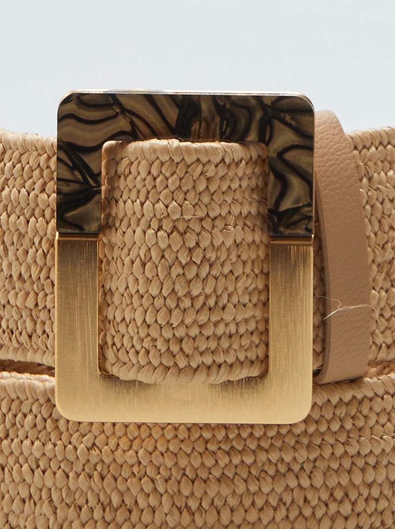 Cinturón trenzado elástico BEIGE - Kiabi
