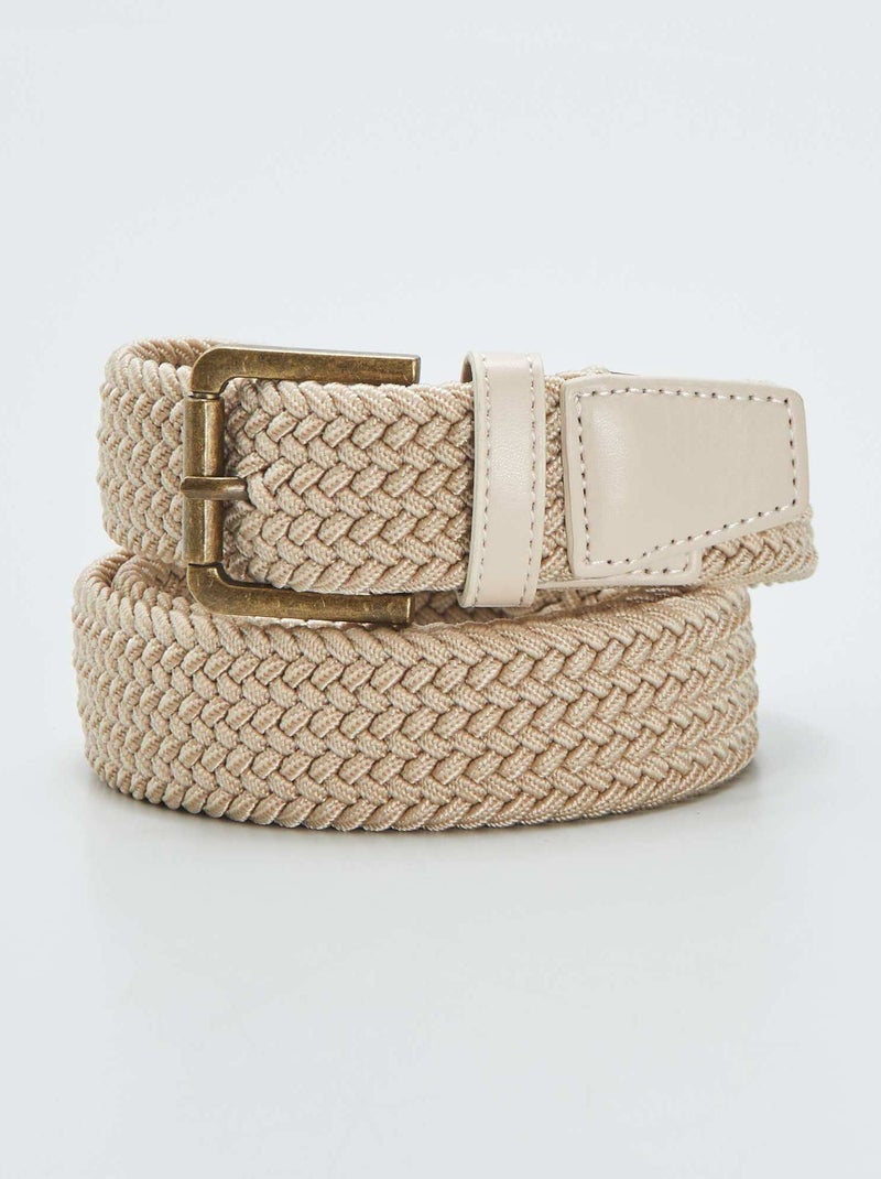 Cinturón trenzado elástico BEIGE - Kiabi