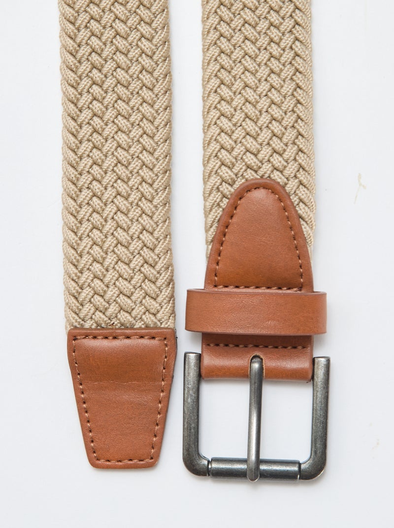 Cinturón trenzado elástico Beige - Kiabi