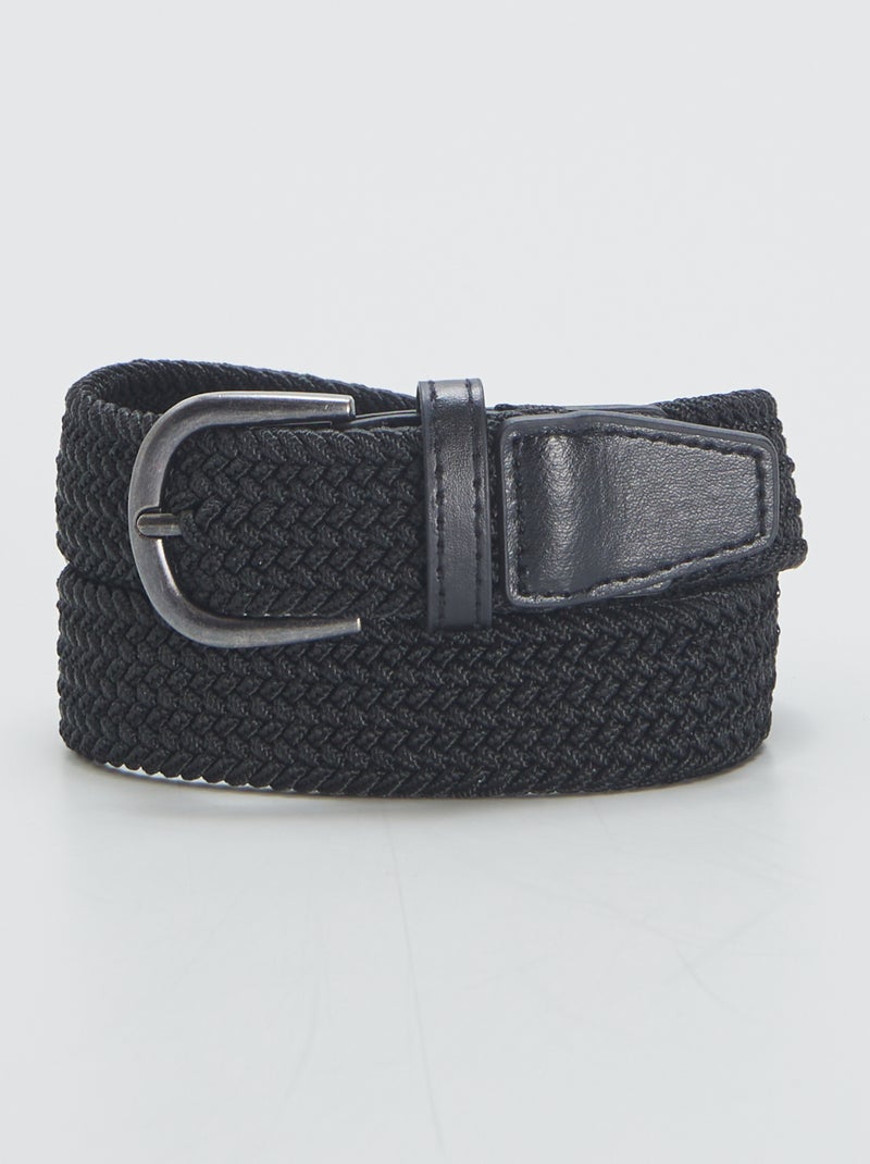 Cinturón trenzado elástico NEGRO - Kiabi
