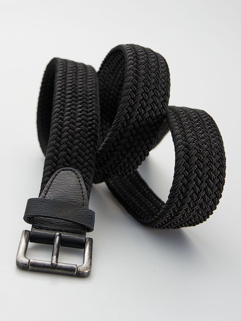 Cinturón trenzado elástico Negro - Kiabi