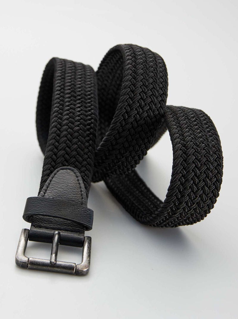 Cinturón trenzado elástico Negro - Kiabi