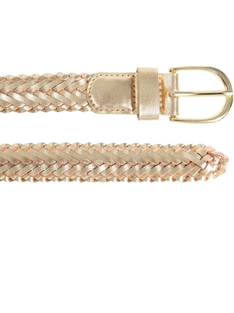 Cinturón trenzado mujer Dorado/Oro - Kiabi
