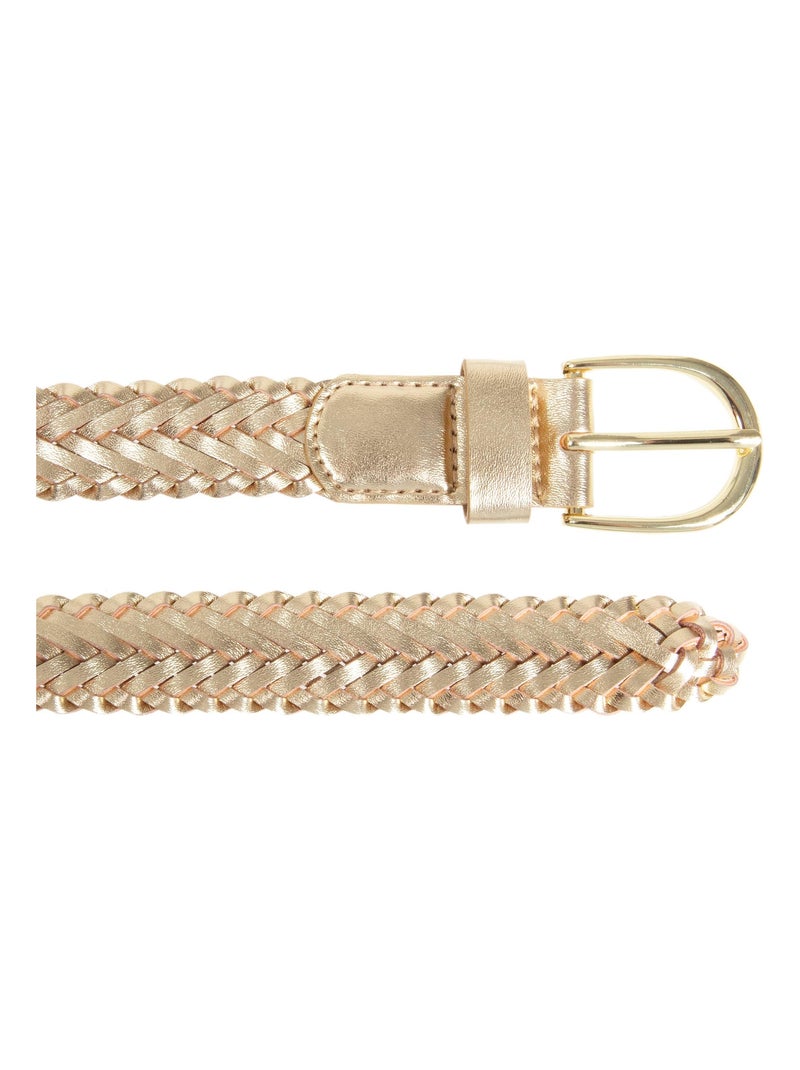 Cinturón trenzado mujer Isotoner Dorado/Oro - Kiabi