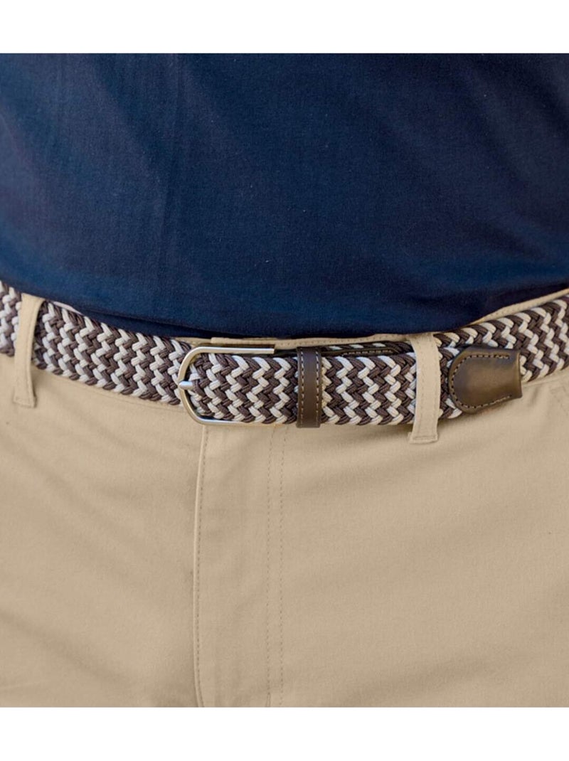 Cinturón trenzado stretch confort con hebilla de metal plateado Azul - Kiabi