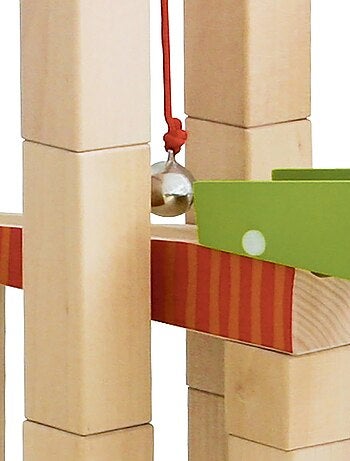 Circuito de canicas para niños - 80 bloques de construcción en madera + 20 canicas 'Roba'